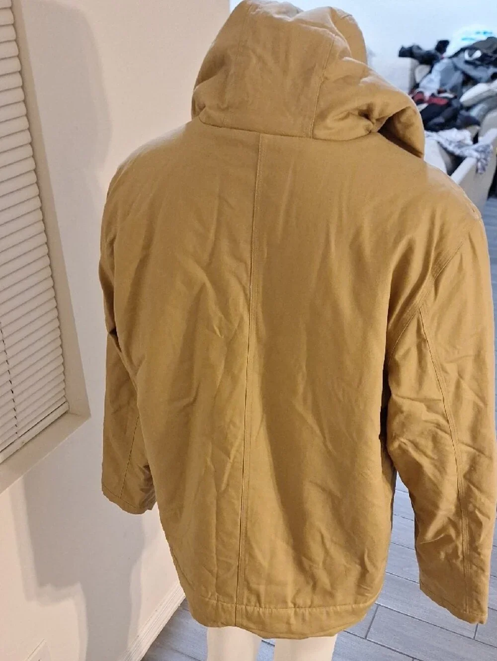 Hurley Tan Hooded Field Jacket with Black Trim
